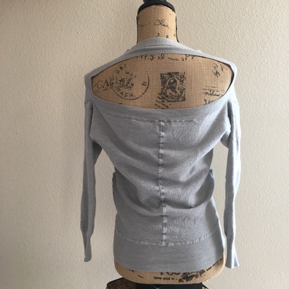 Alexander Wang grey wool cardigan w/ cutout sm - Picture 6 of 10